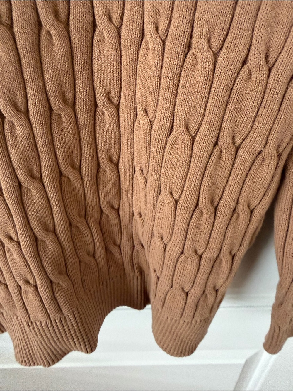 Style & Co. Cable Knit Crewneck Sweater in Warm Brown - Picture 5 of 7